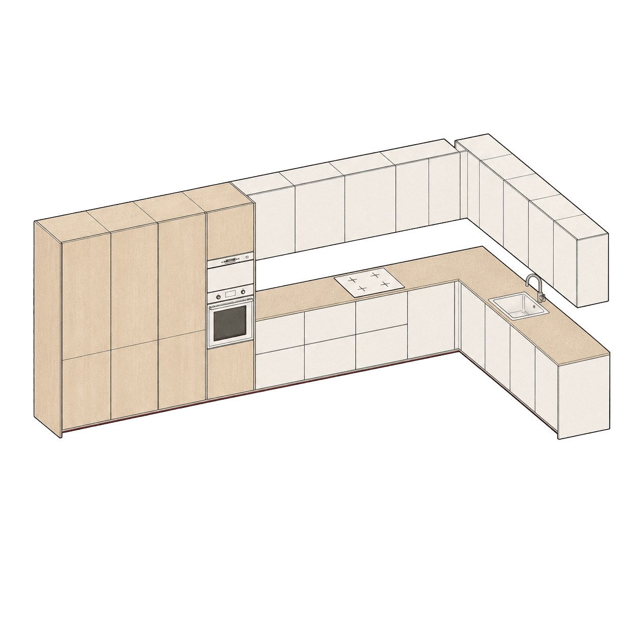 Velora concept — L-shaped kitchen FLL