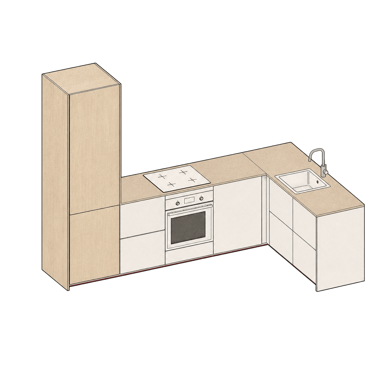 Velora concept — L-shaped kitchen FLS