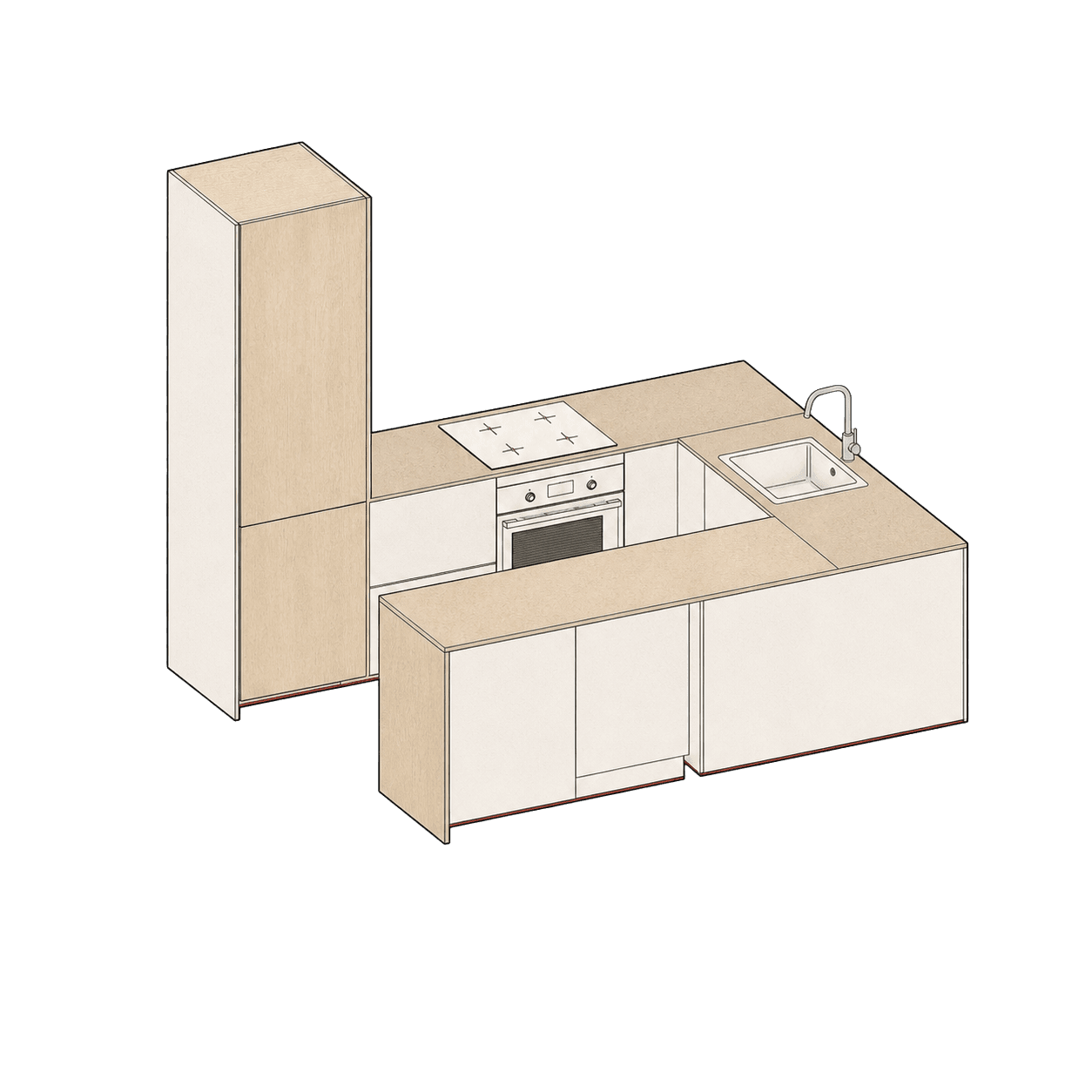 Velora concept — U-shaped kitchen FUS